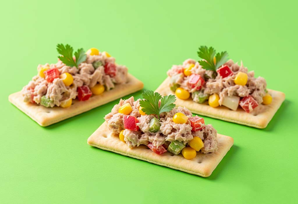 Tuna Salad on Whole Wheat Crackers
