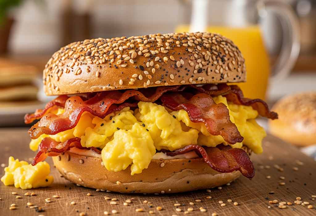Cheese and Egg Bagel Sandwich