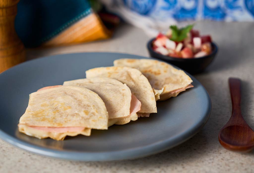 Ham and Cheese Breakfast Quesadilla