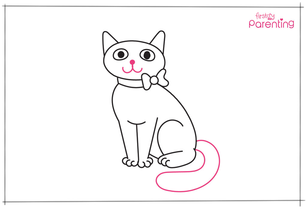 Draw the Cat’s Nose, Mouth, and Tail