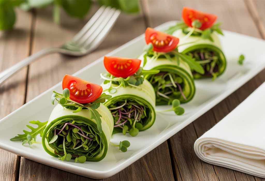 Cucumber Rolls With Turkey and Pesto 