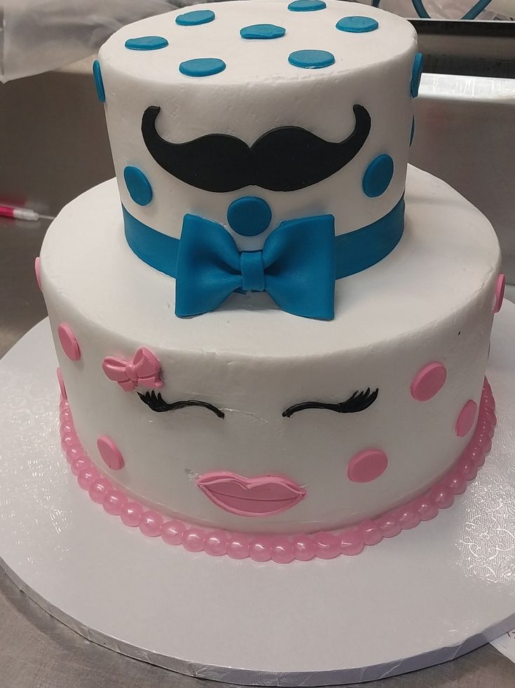 Funny Mustache or Bow Cake