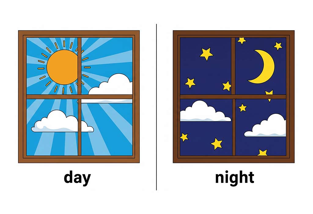 Exercise to Learn Opposite Words for Children